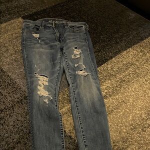 American Eagle Outfitters Women's Ripped Gray Jeans